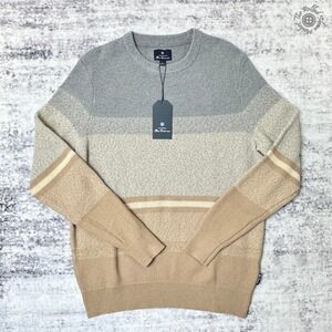 NWT Ben Sherman Ombre Crewneck Sweater Men's Large Gray Heather BS35SR206